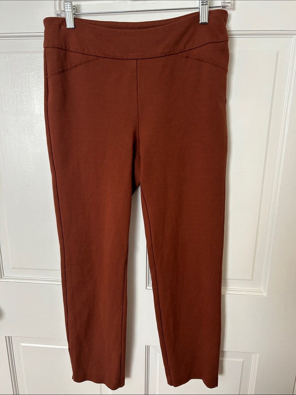 Charter Club Cambridge Slim Cropped Ponte Knit Pants in Rust - 8P